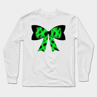 Bright green streak bow Long Sleeve T-Shirt